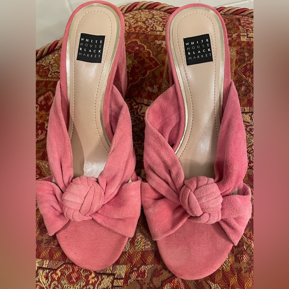Pink suede heel